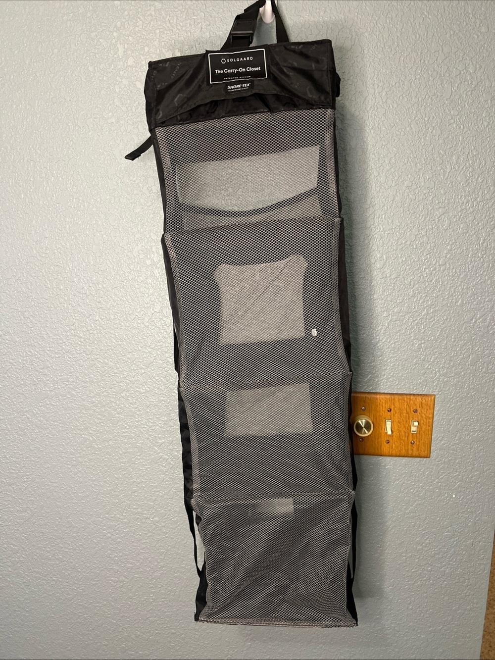 Solgaard Carry-On Closet Travel Organizer Black Hanging Shelves